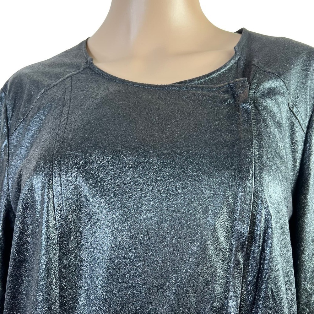 Gap Women’s motorcycle Jacket Black Leather Size XL - Picture 6 of 10